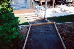 paver deck to boat dock under construction
