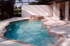 Raised spa, new deck, swimming pool and interior surface