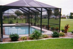 screen enclosure, pool and spa coping and interior
