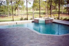 paver deck, tile, spa and pool and coping