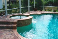 raised spa added to swimming pool