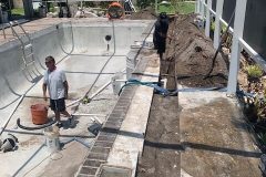 pool prep for deck, coping, tile and interior