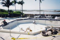 pool interior being installed - under construction
