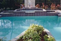 raised spa and planter added to pool and pool renovation